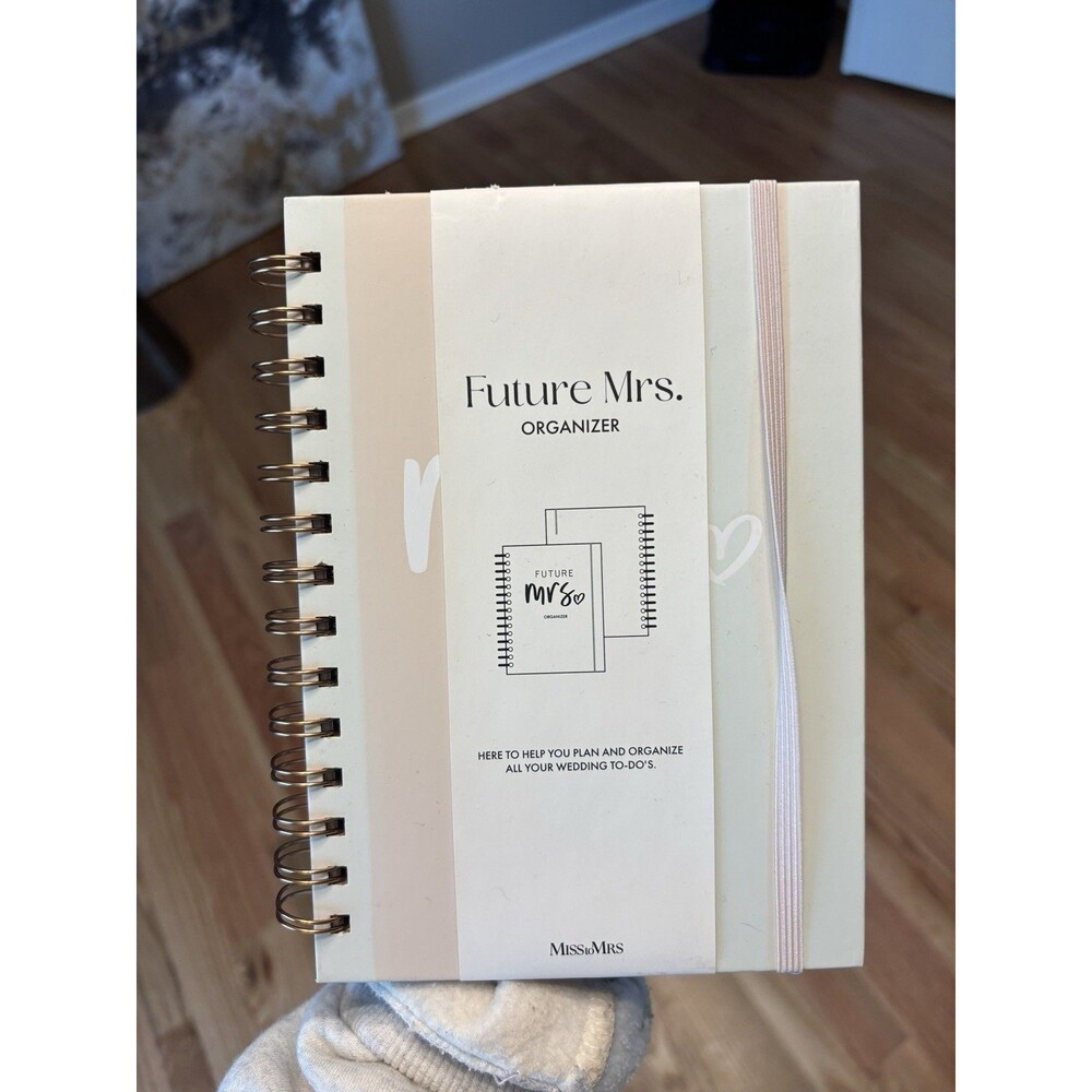 Miss To Mrs Future Mrs. Organizer Wedding Planner Spiral Bound with Zipper Pouch